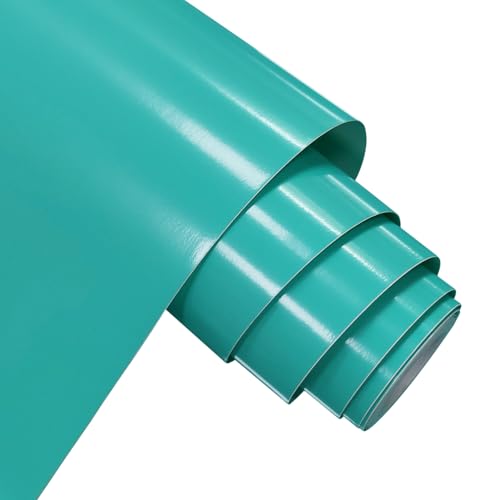 forbell Permanentes Vinylfolie, 30,5 cm x 5 m Selbstklebende Plotterfolie Vinyl (Glänzend Aqua, 30,5cm × 5m) von forbell