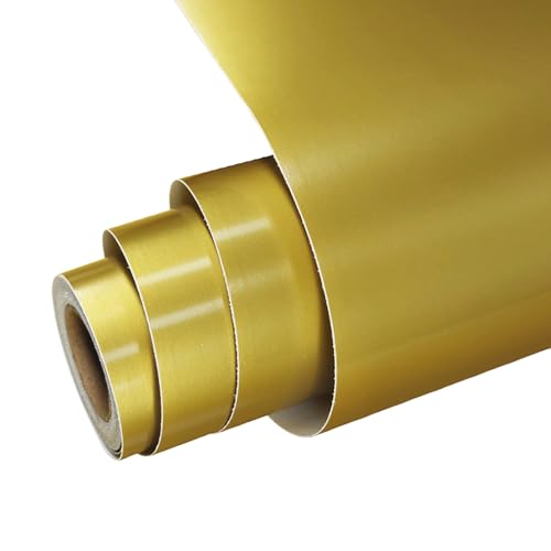 forbell Permanentes Vinylfolie, 30,5 cm x 5 m Selbstklebende Plotterfolie Vinyl (Matt Gold, 30,5cm × 5m) von FORBELL
