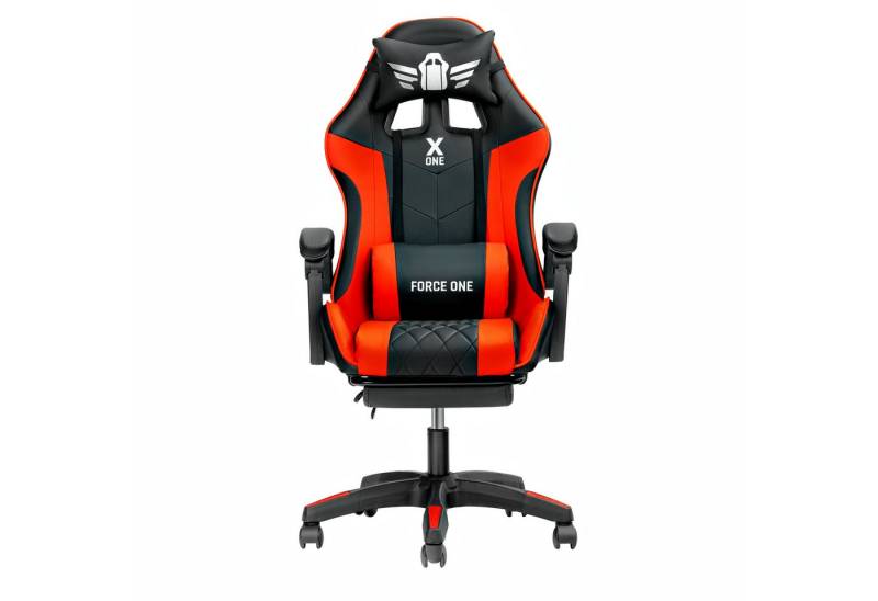 FORCE ONE Gaming-Stuhl X ONE Drehstuhl aus Kunstleder Race Stuhl mit Verstellung, mit Massagefunktion, Fußstütze, Lendenkissen, Nackenkissen FORCE ONE Gaming-Stuhl X ONE Drehstuhl aus Kunstleder Race Stuhl mit Verstellung, mit Massagefunktion, Fußstütze, Lendenkissen, Nackenkissen von FORCE ONE