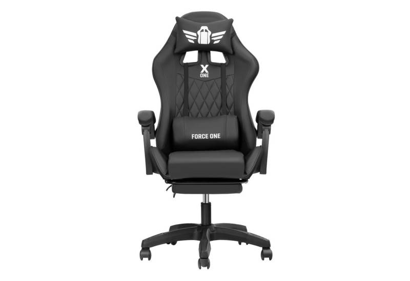 FORCE ONE Gaming-Stuhl X ONE Drehstuhl aus Kunstleder Race Stuhl mit Verstellung, mit Massagefunktion, Fußstütze, Lendenkissen, Nackenkissen FORCE ONE Gaming-Stuhl X ONE Drehstuhl aus Kunstleder Race Stuhl mit Verstellung, mit Massagefunktion, Fußstütze, Lendenkissen, Nackenkissen von FORCE ONE