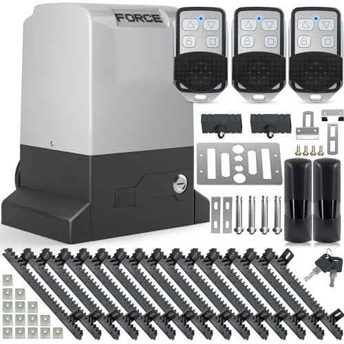FORCE 2000 Sliding Gate Drive Automatic Gate Opener for Max. 2000 kg, Sliding Gate with 3 Remote Controls, 5 m Rack, FORCE 2000 Sliding Gate Drive Automatic Gate Opener for Max. 2000 kg, Sliding Gate with 3 Remote Controls, 5 m Rack, von FORCE