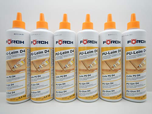 FÖRCH LEIM HOLZLEIM PU D4 LÖSEMITTELFREI REAKTIONSKLEBSTOFF HOLZ MDF 500g (6) von Förch