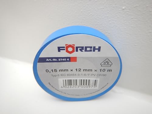 Förch 12mm ISOLIERBAND PVC KLEBEBAND ISOBAND ELEKTRO ELEKTRIKER KFZ LITZE 10m (Blau) von Förch