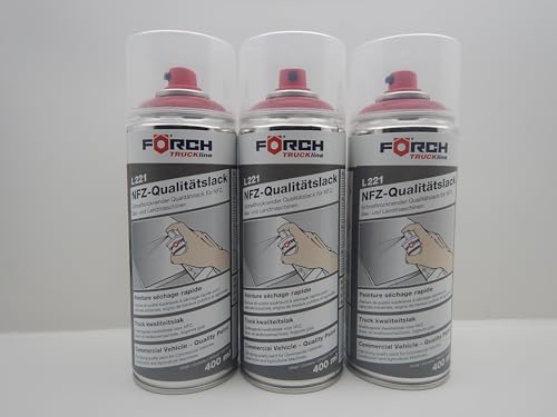 Förch 3x RAL 3002 KARMINROT ROT DICKSCHICHTLACK LACK SPRAY SPRAYDOSE 400ML von Förch