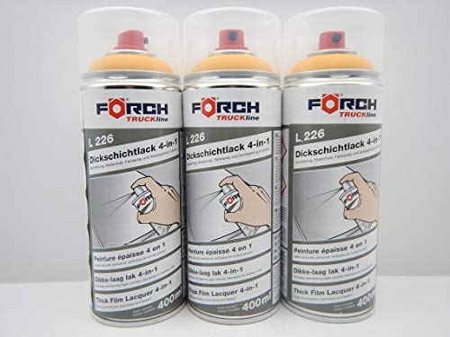 FORCH 4 in 1 Komatsu GELB BAUMASCHINE DICKSCHICHTLACK Lack Spray SPRAYDOSE 400ML (3) von FORCH