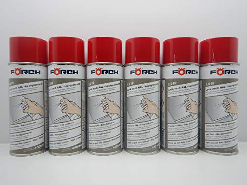 Förch KARMINROT ROT RAL 3002 LACK LACKSPRAY SPRAY SPRAYDOSE 400ML (6) von Förch