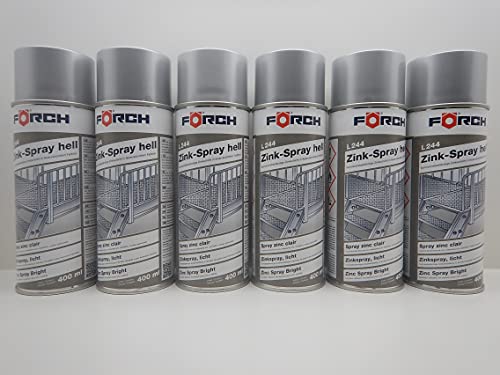 Förch ZINK ZINKSPRAY HELL L244 ROST KORROSIONSSCHUTZ PUNKTSCHWEIßFÄHIG 400ML (6) von Förch