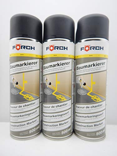 MARKIERUNGSFARBE MARKIERUNG FARBE SPRAY GELB L297 ÜBERKOPFVENTIL 500ML (3) von FORCH