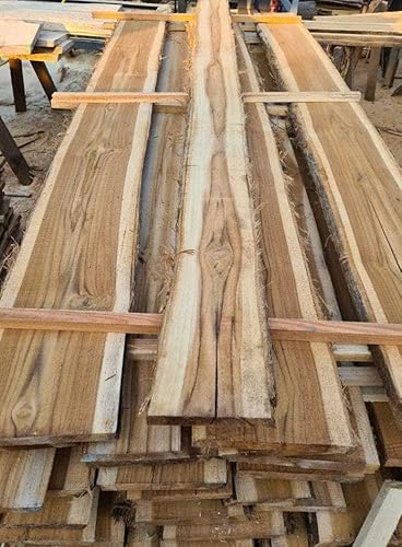 SCHWARTENBRETTER TEAK TEAKHOLZ BRETT BOHLE UNBESÄUMT RUSTIKAL ZAUN 60cm (3) von Förch