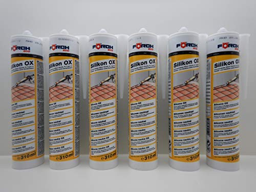 SILIKON SILICON KARTUSCHE DICHTSTOFF DICHTMASSE SANITÄR SCHWARZ 310ml (6) von Förch