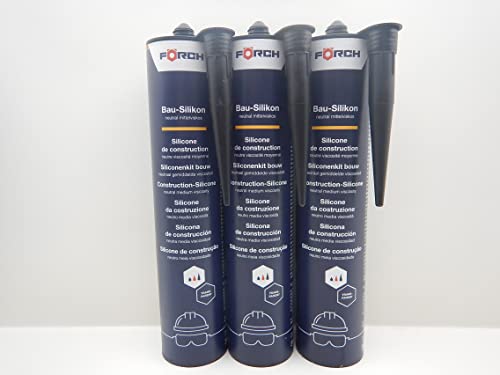 SILIKON SILICON KARTUSCHE DICHTSTOFF DICHTMASSE SANITÄR TRANSPARENT 310ml (3) von Förch