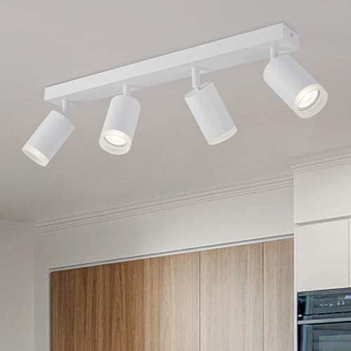 FORCOSO Deckenstrahler Schwenkbar 350°, 4 Flammig Deckenlampe Weiß Spotlight, GU10 Spots Deckenleuchte, Blendfrei Strahler Innen Lampe Decke, Wohnzimmer Schlafzimmer Küche Deckenspots Wandstrahler FORCOSO Deckenstrahler Schwenkbar 350°, 4 Flammig Deckenlampe Weiß Spotlight, GU10 Spots Deckenleuchte, Blendfrei Strahler Innen Lampe Decke, Wohnzimmer Schlafzimmer Küche Deckenspots Wandstrahler von FORCOSO