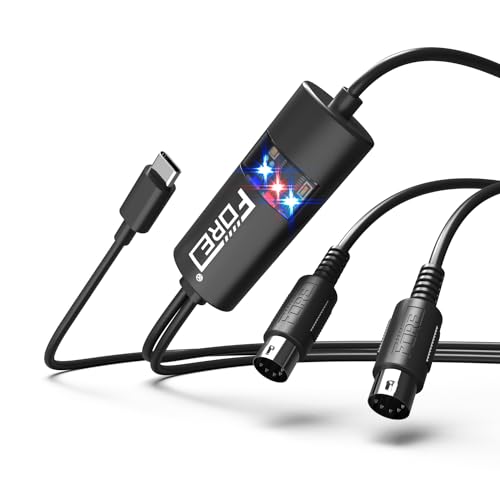 FORE MIDI zu Type-C Kabel Konverter IN-OUT MIDI Interface Kabel Adapter für Keyboard Synthesizer Editing & Recording für Windows Mac OS Studio USB 2.0 Farbe Schwarz - 2m FORE MIDI zu Type-C Kabel Konverter IN-OUT MIDI Interface Kabel Adapter für Keyboard Synthesizer Editing & Recording für Windows Mac OS Studio USB 2.0 Farbe Schwarz - 2m von FORE