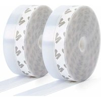 10 m x 25 mm Silikon-Dichtungsstreifen, 2er-Pack, selbstklebende Tür- und Fensterdichtung, transparente Türdichtung unten, staubdicht, wetterfest, von FOREHILL