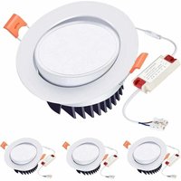 12-W-LED-Einbaustrahler, warmweiß (3000 K), 40° verstellbarer Abstrahlwinkel, Deckenleuchten für Küche und Bad, 3er-Pack von FOREHILL