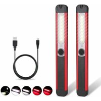 2er-Pack magnetische LED-Inspektionslampe mit USB-Ladefunktion, multifunktionale wasserdichte Taschenlampe, 3er-Pack große, farbenfrohe Box mit von FOREHILL