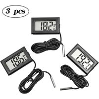 3-teiliges Aquarium-Thermometer-Set, 1 m schwarzes Kabel + 2 Gratis-Batterien von FOREHILL