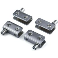 4er-Pack Glastürbänder, 90°-Drehgelenk, kein Bohren erforderlich, Edelstahl, geeignet für 5–8 mm Glas von FOREHILL