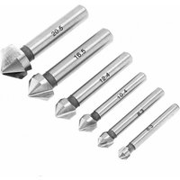 6 Stück HSS 6542 90°-Kegelbohrer, Senkbohrer, Spiralbohrer, zylindrische Entgratbohrer für Holz, Metall, PVC, Werkzeugmaschinen, von FOREHILL