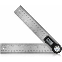 Digitaler Winkelmesser, 200 mm Edelstahl, Längen- und Winkelmessung mit Anschlag, Nullstellung und großem LCD-Display, mm/Zoll-System, für von FOREHILL