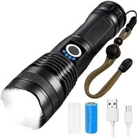 Extrem leistungsstarke LED-Taschenlampe, 10000 Lumen XHP70.2 Zoom-LED-Taschenlampe, USB-wiederaufladbare taktische Taschenlampe mit 5 Leuchtmodi und Extrem leistungsstarke LED-Taschenlampe, 10000 Lumen XHP70.2 Zoom-LED-Taschenlampe, USB-wiederaufladbare taktische Taschenlampe mit 5 Leuchtmodi und von FOREHILL