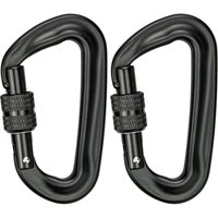FOREHILL 2 Stück 12KN (1200KG) Hochleistungs-Kletterkarabiner, D-förmige Aluminium-Verschlusskarabiner für Hängematten, Yogaschaukeln, Camping, von FOREHILL