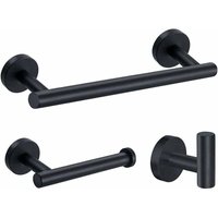 FOREHILL 3-teiliges Wandhandtuchstangen-Set, 12"/305 mm Edelstahl Chrom Badezimmeraccessoires, Handtuchhalter + Toilettenpapierhalter + Handtuchhaken von FOREHILL