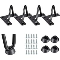 FOREHILL 4er-Pack Haarnadel-Möbelbeine für Möbel, Stühle, Tische, Metall, 10 cm, inklusive Schrauben und Bodenschonern von FOREHILL