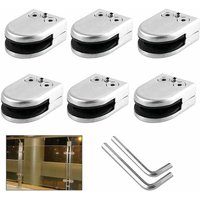 FOREHILL 6-teiliges Glasklemmen-Set, Glashalter aus Edelstahl 304 für mittelgroße Gläser (8–10 mm), verstellbarer Glashalter auf der Rückseite von FOREHILL