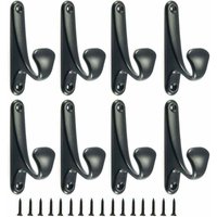 FOREHILL 8-teiliges Set Metall-Kleiderhaken, Wandhaken mit Befestigungsschrauben, einfache Haken für Badezimmer, Küche, Schlafzimmer, Eingangsbereich von FOREHILL