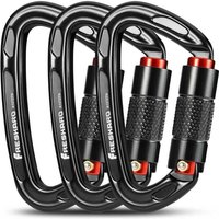 FOREHILL Kletterkarabiner, 25 kN – 2550 kg, selbstverriegelnd, CE-zertifiziert, robust, für Bergsteigen, Hundeleine, Boxsack, Feuerwehr, Hängematte, von FOREHILL