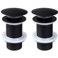 FOREHILL Schwarzer Waschbeckenstöpsel Ohne Überlauf, 2 Stück Universal Schwarzer Pop Up Waschbeckenstöpsel, Ablaufstöpsel Ohne Überlauf, FOREHILL Schwarzer Waschbeckenstöpsel Ohne Überlauf, 2 Stück Universal Schwarzer Pop Up Waschbeckenstöpsel, Ablaufstöpsel Ohne Überlauf, von FOREHILL