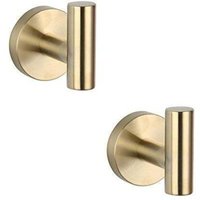 FOREHILL Set mit 2 SUS 304 Edelstahl-Badezimmerhaken in gebürstetem Gold von FOREHILL