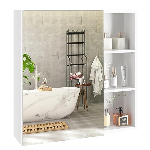 FOREHILL Spiegelschrank, 60x60cm Badezimmerschrank mit Spiegel und 3 verstellbaren Ablagen, Wandschrank, Hängeschrank, weiß FOREHILL Spiegelschrank, 60x60cm Badezimmerschrank mit Spiegel und 3 verstellbaren Ablagen, Wandschrank, Hängeschrank, weiß von FOREHILL