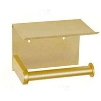 FOREHILL Toilettenpapierhalter, Wandmontierter Toilettenpapierhalter mit Ablagefach, selbstklebend, Aluminium (Gold) von FOREHILL
