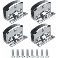 Glastürscharniere (silber) für Vitrinen, Weinkeller, Clip-On-Türscharniere, Ersatzteile, geeignet für 5-8 mm Glasstärke - 4 Stück von FOREHILL