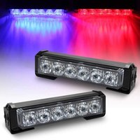 LED-Blitzleuchten, 2 Stück weiße Notfall-Blitzwarnleuchten mit 6 LEDs, 12 V LED-Notlicht für Motorräder, LKWs und PKWs von FOREHILL
