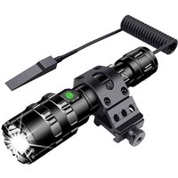 LED-Taschenlampe für den Außenbereich, Weißlicht-Taschenlampe + USB-Kabel + 4 Farblinsen + 18650-Akku + Druckschalter + drehbarer Tragegurt + von FOREHILL