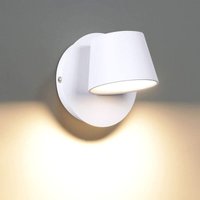 LED-Wandleuchte, moderne minimalistische Nachttischlampe, kreative Wandleuchte, ein drehbarer Kopf, weißes Gehäuse, warmweißes Licht, einseitige von FOREHILL