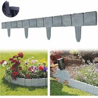 Rasen in Steinoptik – Flexibler Kunststoff-Gartenzaun – Rasenkanten – Gartenzaun – Ideal als dekorativer Zaun (10 Stück / 2,5 m) von FOREHILL