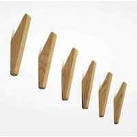 Set mit 6 Vintage-Garderobenhaken aus Holz, Tragkraft 5 kg, Wandhaken, Kleiderhaken, Huthaken, Mehrzweckhaken, Schlüsselhaken (6er-Set), FOREHILL von FOREHILL
