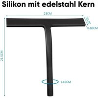 Silikon-Duschabzieher, Fensterabzieher, Badezimmerabzieher, Silikonabzieher für Dusche, Badezimmer, Spiegel, Fensterreinigung, Fliesen (Schwarz) von FOREHILL