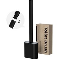 Toilettenbürste, Silikon-Toilettenbürste, schnelltrocknende antibakterielle Silikon-Toilettenbürste, Toilettenbürste mit langem Griff (Schwarz) von FOREHILL