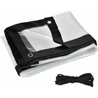 Transparente, wasserdichte Plane mit Ösen und Seil, Schutzhülle, wasserdichte Außenplane, Balkon, Garten, Gewächshaus, Pflanzenschutz (2x4m) von FOREHILL