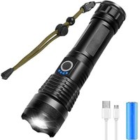 Ultrahelle 5000-Lumen-LED-Taschenlampe, USB-aufladbar, extrem helle taktische Taschenlampe, 5 Zoomstufen, wasserdicht, ideal für Camping, Wandern und Ultrahelle 5000-Lumen-LED-Taschenlampe, USB-aufladbar, extrem helle taktische Taschenlampe, 5 Zoomstufen, wasserdicht, ideal für Camping, Wandern und von FOREHILL