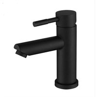 Waschtischarmatur, robuste Messing-Mischbatterie, abnehmbarer Luftsprudler, Gäste-WC-Armatur, Keramikkartusche, schwarz von FOREHILL