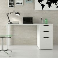 Büroschreibtisch mit weißer Kommode cm 138 x 60 x 74 h von FORES HABITAT S.L.U.