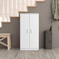 Multifunktions-Kleiderschrank mit zwei Türen mit sechs Einlegeböden, Farbe Weiß, Maße 55 x 108 x 36 cm von FORES HABITAT S.L.U.