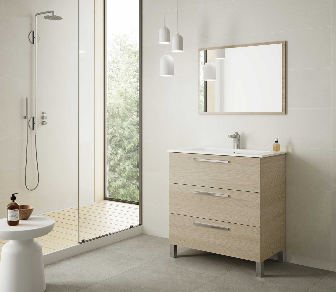 FORES HABITAT Badezimmer-Set in Eiche - 80x86x45 (BxHxT) von FORES HABITAT