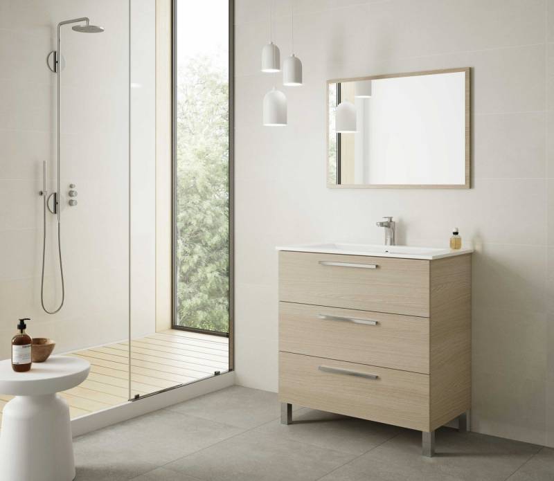 FORES HABITAT Badezimmer-Set in Eiche - 80x86x45 (BxHxT) von FORES HABITAT